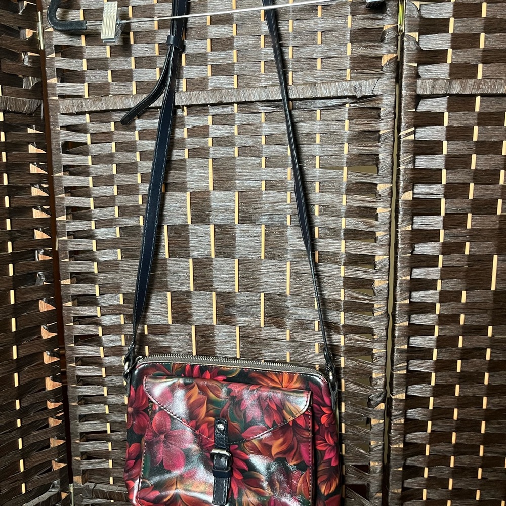 Patricia Nash Burgundy and Black Floral Bag